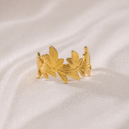 Botanical Leaf Wrap Ring