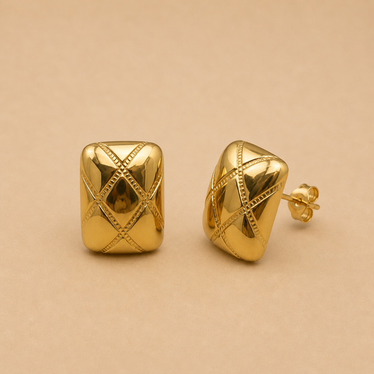 Quilted Dome Stud Earrings