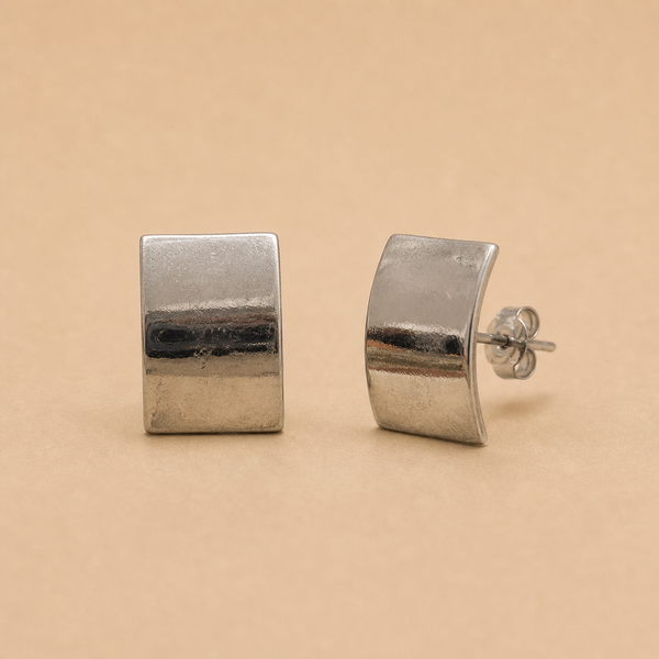 Brushed Curve Statement Studs
