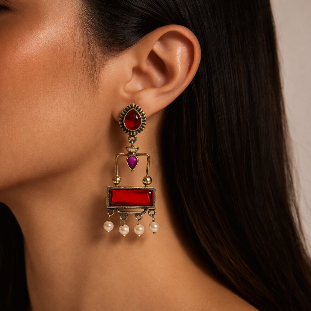 Ruby Heirloom Statement Earrings