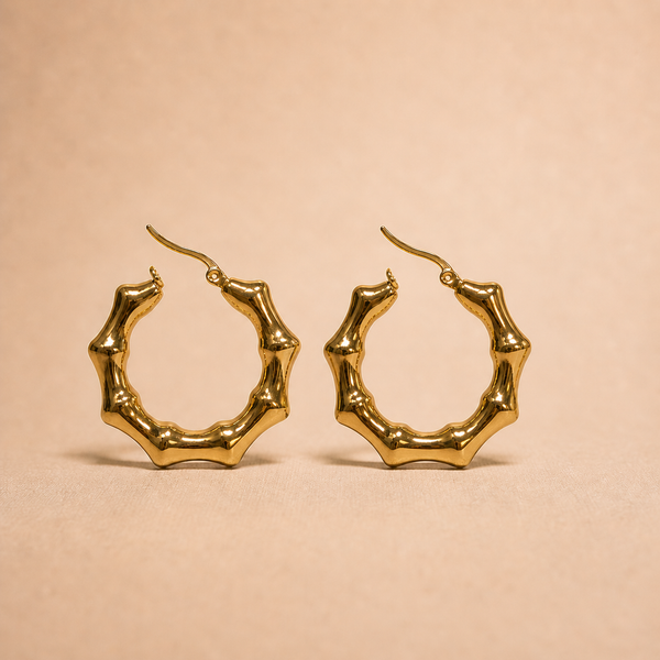 Bamboo Edge Hoop Earrings