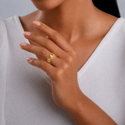 Botanical Leaf Wrap Ring
