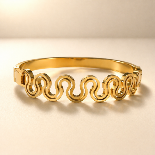 Fluid Wave Cuff Bracelet