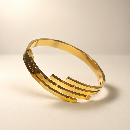 Geometric Gold Cuff Bracelet