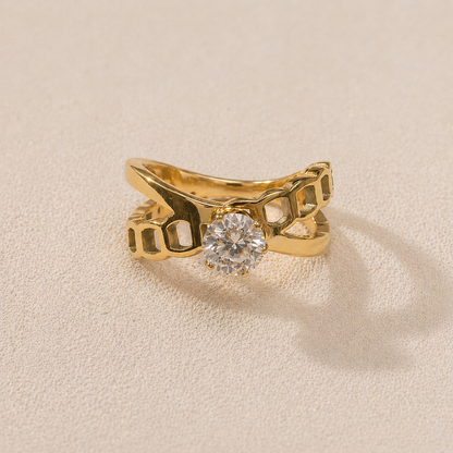 Openwork Solitaire Ring