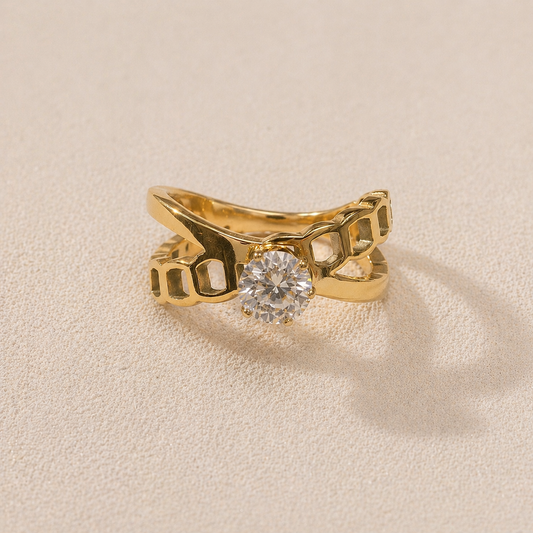 Openwork Solitaire Ring