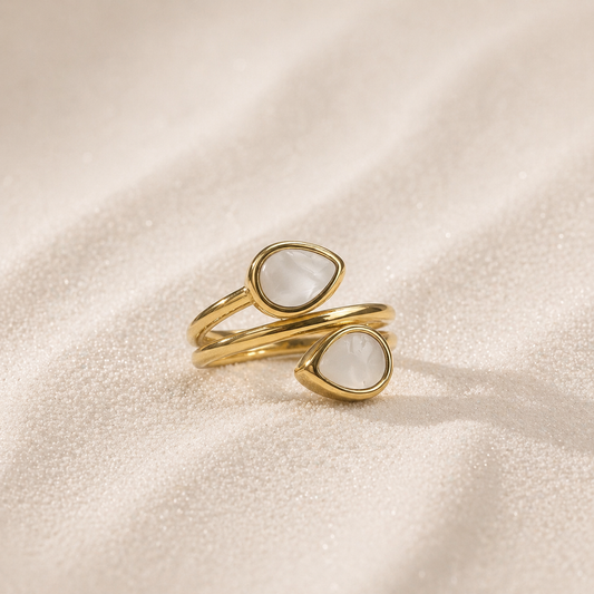 Twin Teardrop Wrap Ring